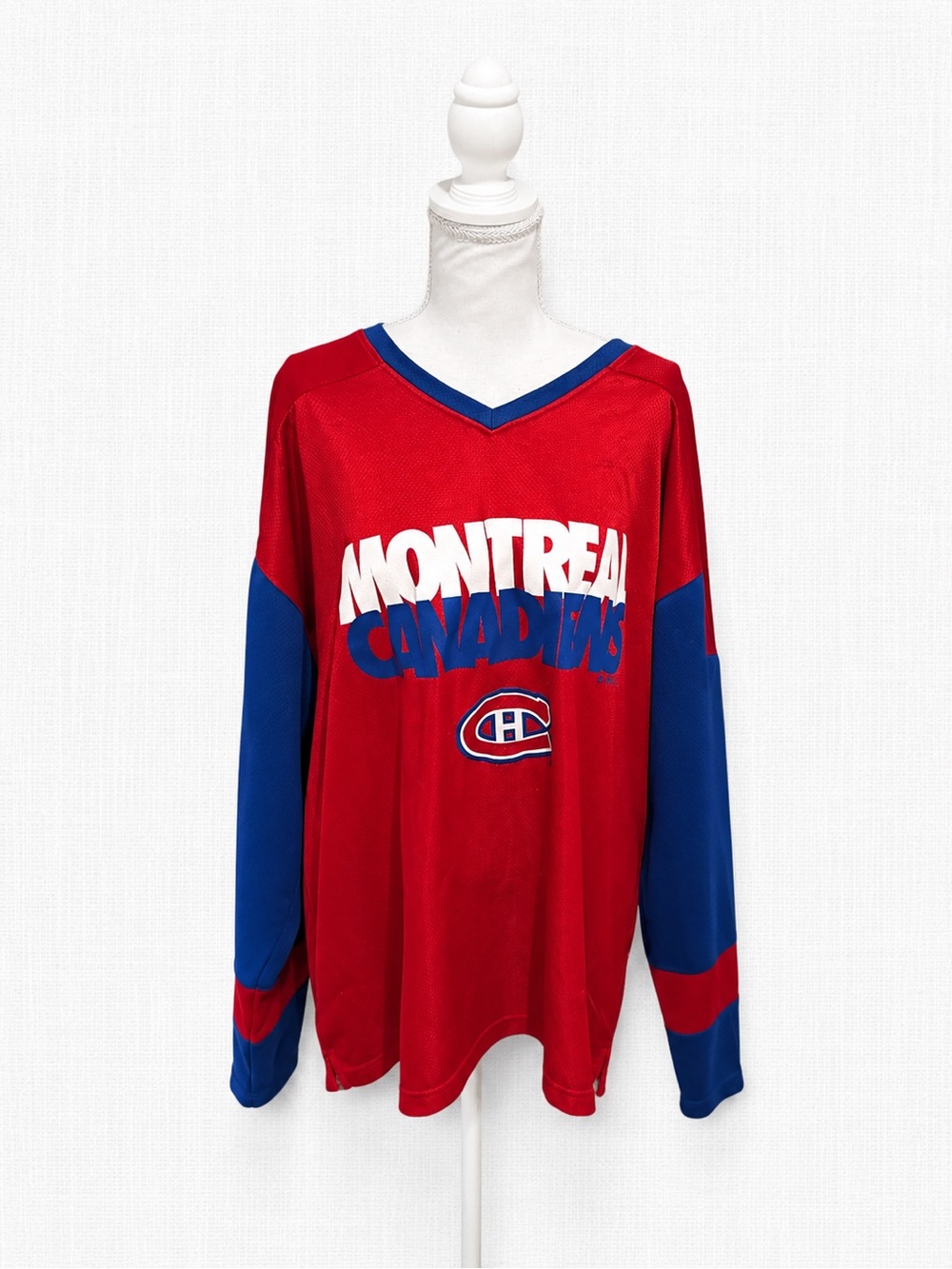 NHL Montreal Canadiens Red and Blue Long-Sleeve Jersey